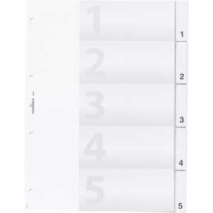 Durable Ordnerregister f A4 5tlg tr mit umschweißte Taben
