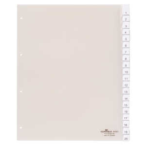 Durable Ordnerregister für A4 tr Überbreite 20tlg umschweißt