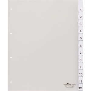 Durable Ordnerregister 1-12/Jan-Dez tr überbreit u umschweißte Taben