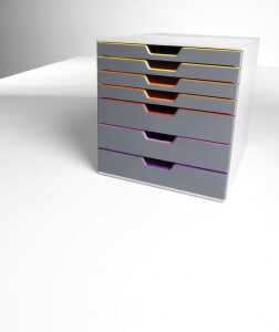 Durable Schubladenbox 320x320x385 gr 7 farbige Schubladen