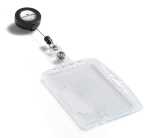 Durable Namensschild 54x85mm tr 10St Hartbox mit Ausweishalter