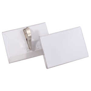 Durable Namensschild 54x90mm tr 25St mit Krokoklemme