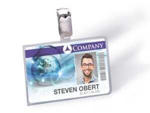 Durable Namensschild 54x90mm tr 25St Sicherheitshüllen Querformat