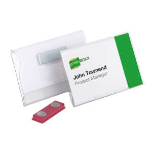 Durable Namensschild 54x90mm tr 25St mit Doppelmagnet