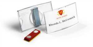 Durable Namensschild 40x75mm 25St tr Acryl mit Magnet