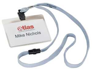 Durable Namensschild 60x90mm gr 10St mit Textilband grau