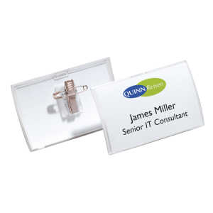 Durable Namensschild 54x90mm Kombiklem 70% recycled PP CLICK FOLD