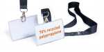 Durable Namensschild 54x90 mm mit Textilband 70% recycled PP