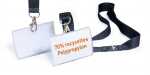 Durable Namensschild 54x90 mm mit Textilband 70% recycled PP