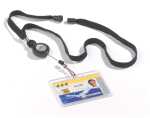 Durable Textilband m Ausweishalter sw Band in 10mm Breite