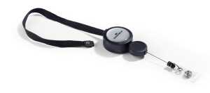 Durable Namensschild Halter sw 10St m Textilband u Ausweishalter