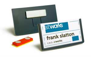 Durable Namensschild 40x75mm d.bl 25St FRAME mit Magnet