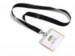 Durable Namensschild m Textilband 5St 20mm Bänder sw und Schild 8003