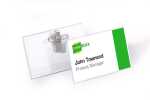 Durable Namensschild 54x90mm tr 5St mit Kombiklemme SB Verpackung