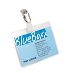 Durable Namensschild 60x90mm tr 5St mit Clip in SB Verpackung