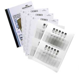 Durable Namensschilder Set 60x90mm 20 Schilder mit Clip und Papie