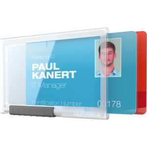 Durable Kartenhalter 54x87 tr 10St PUSHBOX DUO für 2 Karten