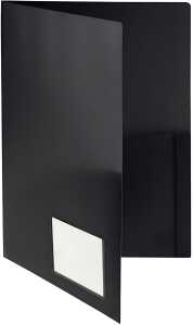 FSY Broschüren-Mappe runde Taschen, Standard, schwarz, 1 Stück