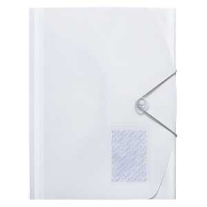 Eckspanner-Sammelmappe, A4, 3 elastische Klappen, PP weiß, 1 Stück