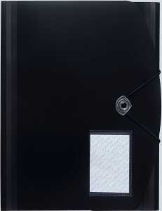 Eckspanner-Sammelmappe, A4, 3 elastische Klappen, PP schwarz, 1 Stück