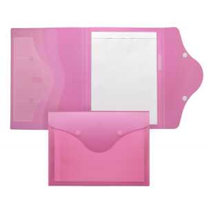 FSY Schreibmappe A4, PP rot transluzent, 1 Stück