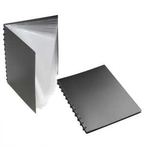 Sichtbuch, A4, 20 Hüllen mit T-Stanzung, 1 Stück6mm-Ringe, PP schwarz,