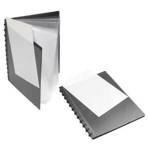 Präsentations-Sichtbuch, A4, 20 Hüllen T-Stanzung 6mm-Ringe PP schwarz