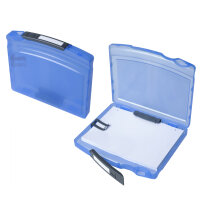 Foldersys Spritzguss  "go-case" A4 mit steckbarer Mechanik + Niederhalter blau transluzent