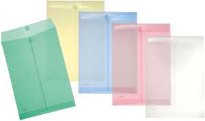 FSY Sichttasche, A4hoch, Transparent, farbig sortiert, 1 Stück