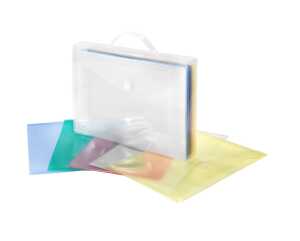 FSY Klar-Box mit 25 Stk. Sichttaschen A4 quer, farbig sortiert