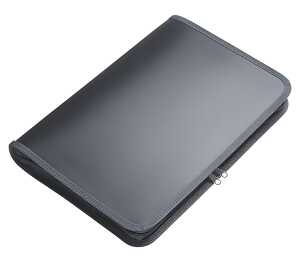 FSY Reißverschluss-Portfolio, B4, PP antrazit transluzent, Zip grau