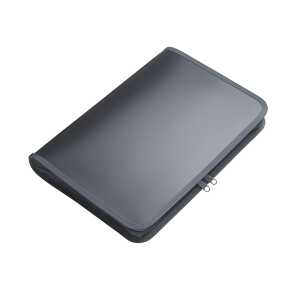 FSY Reißverschluss-Portfolio, A4, PP antrazit transluzent, Zip grau