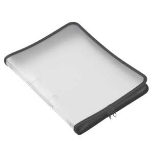 Reißverschluss-Portfolio, A4, PP farblos, 2-Ring-Mechanik, Zip schwarz