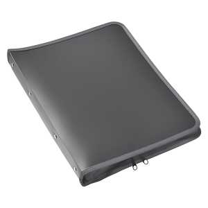 Reißverschluss-Portfolio, A4, PP anthrazit, 2-Ring-Mechanik, Zip grau