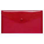 FSY Sichttasche, DINLang, Druckknopf, Transparent, rot, 1...