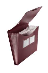 FSY Fächer-Tasche PP, 5er, Standard, bordeaux, 1 Stück