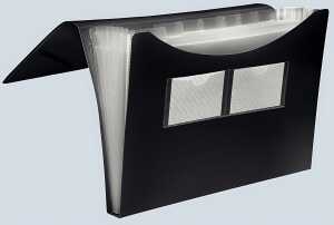 FSY Fächer-Tasche PP, 7er, Standard, schwarz, 1 Stück