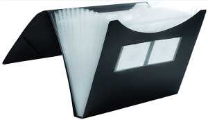 FSY Fächer-Tasche PP, 12er, Standard, schwarz, 1 Stück