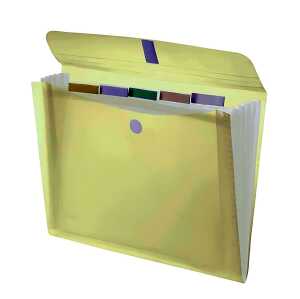 FSY Fächertasche "light" mit 5 Fächern+Reitern, A4, PP, gelb transp.
