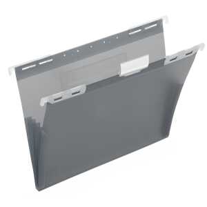 FSY PP-Hängemappe A4, Seitenfalten, anthrazit transluzent, 1 Stück