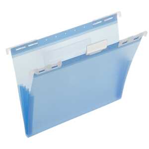 FSY PP-Hängemappe A4, Seitenfalten, blau transluzent, 1 Stück