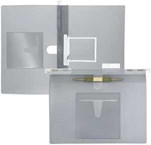 FSY PP-Hängehefter A4, U-Clip + Doppelheftzunge, anthrazit transluzent