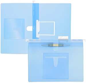 FSY PP-Hängehefter A4, U-Clip + Doppelheftzunge, blau transluzent