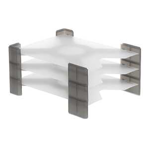 PP-Briefkorb X-Filer rauch transluzent, Einlegeboden 4 Gummifüße, 3er