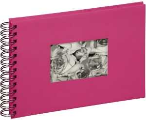 Spiralalbum 24x17cm. dunkelrosa. Stoffeinband 40 Seiten. Weiß