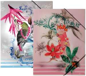 Gummizugmappe A4 Paradise Birds 3 Einschlagklappen