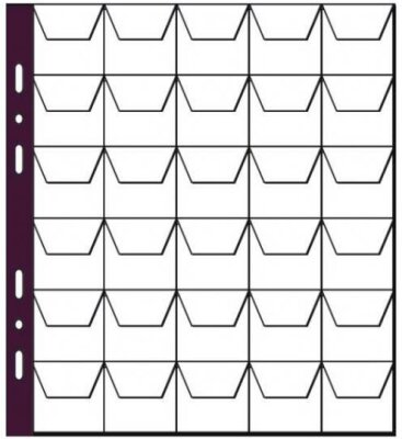 Pagna Münzhüllen 22x24cm 30 Fächer bis zu 35mm transparent á 5St