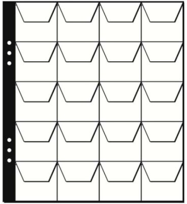 Pagna Münzhüllen 22x24cm 20 Fächer bis zu 45mm transparent á 5St