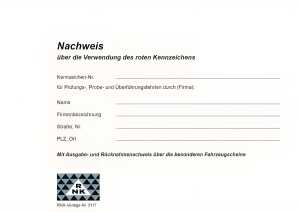 RNK Nachweisbuch Rotes Kennzeichen A5 quer
