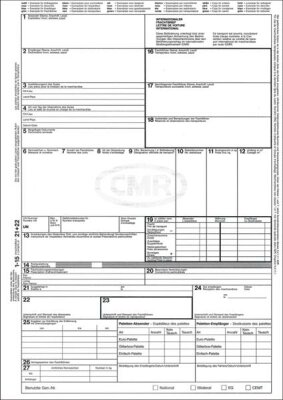 RNK Spedition, A4, Internationaler Frachtbrief (CMR)